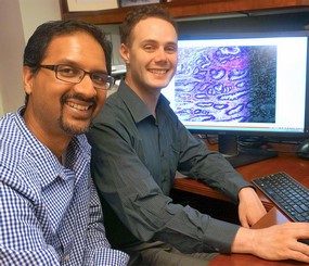 2015 Hartwell Fellow Jon Whitney, Ph.D. (R) and mentor Anant Madabhushi, Ph.D., Case Western Reserve University