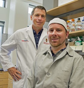 Nathan Wlodarchak, Ph.D. (R) and mentor Robert Striker, MD, Ph.D., University of Wisconsin-Madison