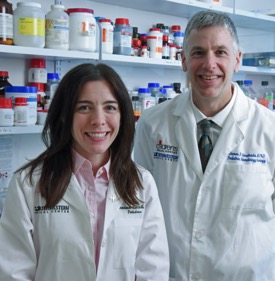 2016 Hartwell Fellow Genevieve Kendall, Ph.D. (L) with mentor James Amatruda, MD, Ph.D., University of Texas Southwestern Medical Center
