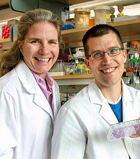 2018 Hartwell Fellow Andrew Garfoot, Ph.D. and mentor Laura Knoll, Ph.D., University of Wisconsin – Madison