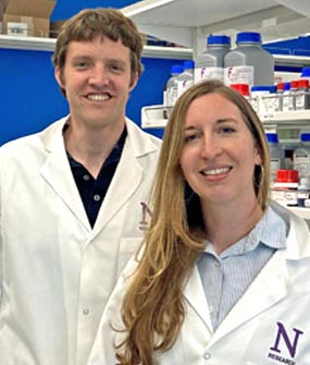 2019 Hartwell Fellow Sarah Quillin, Ph.D. and mentor Arthur Prindle, PhD., Northwestern University