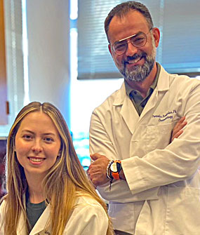 2023 Hartwell Fellow Morgan Basta, Ph.D. and mentor Pantelis Rompolas, Ph.D., University of Pennsylvania