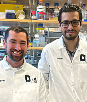 2023 Hartwell Fellow Devin Kenney, Ph.D. (L) and mentor Florian Douam, Ph.D., Boston University