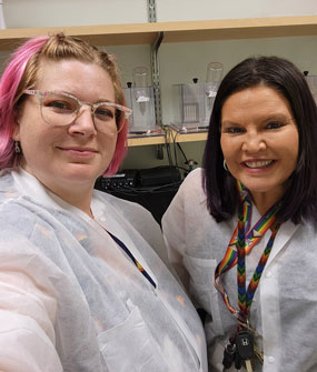 2023 Hartwell Fellow Sarah Olguin, Ph.D. (L) and mentor Jill L Silverman, Ph.D., UC Davis