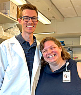 2023 Hartwell Fellow Tyler Rice, Ph.D. and mentor Liza Konnikova MD, Ph.D., Yale University