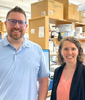 2024 Hartwell Fellow Bradly Bauman, Ph.D. and mentor Carrie Lucas, Ph.D, Yale University