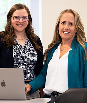 2024 Hartwell Fellow Morgan Dalman, Ph.D. (L) and mentor Silvia Blemker, Ph.D, University of Virginia