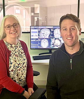 2024 Hartwell Fellow Matthew Dunne, Ph.D. and mentor Karin Schon, Ph.D, Boston University