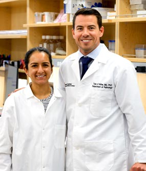 2025 Hartwell Fellow Sanya Mehta, Ph.D. and mentor Tyler E. Miller, MD, Ph.D., Case Western Reserve University