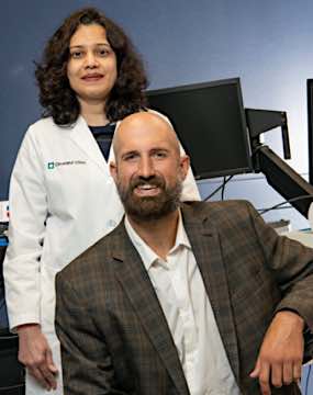 2020 Hartwell Fellow Cody S. Dulaney, Ph.D. and mentor Fatema Ghasia, MD, Case Western Reserve University